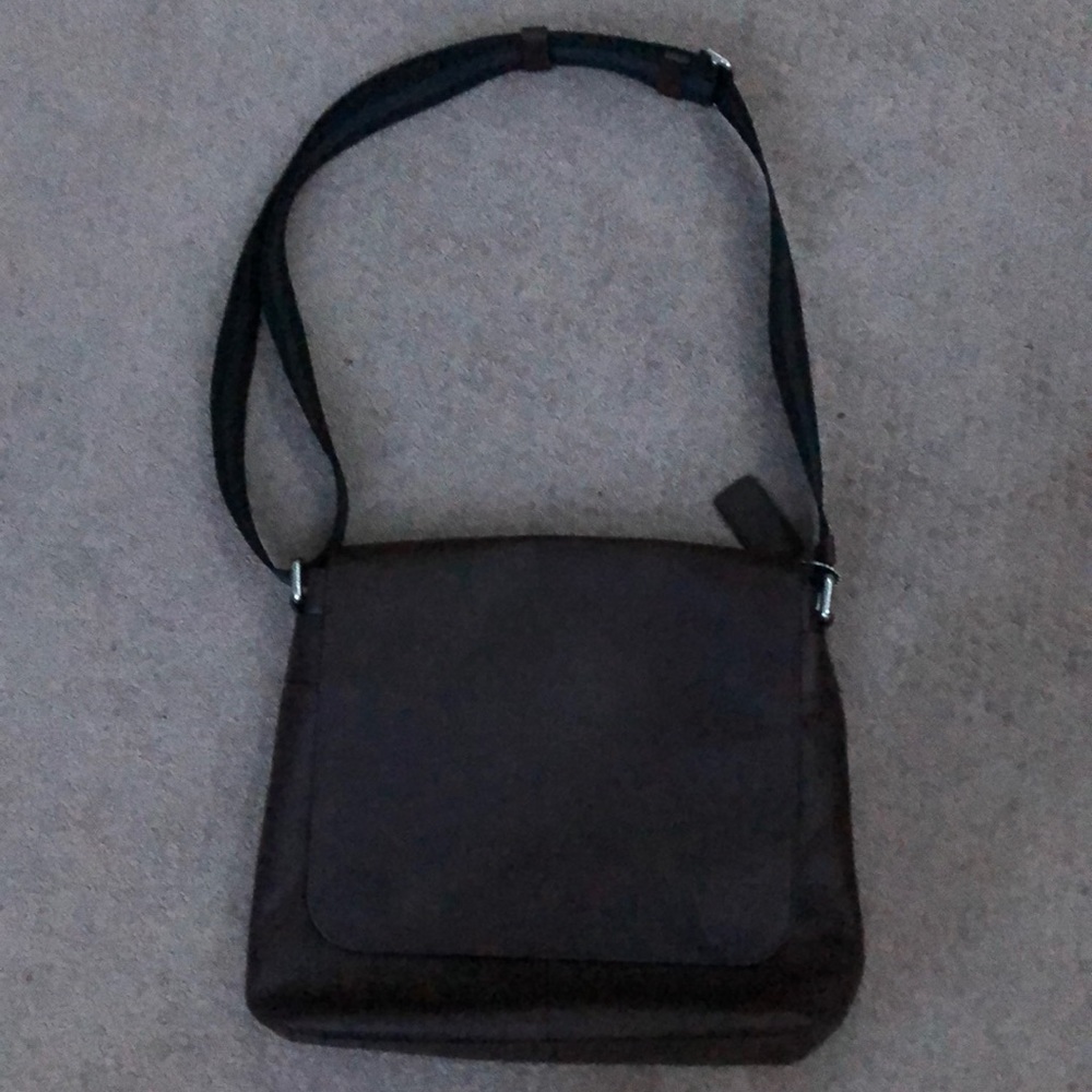 Brown leather coach bag